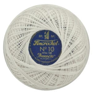 Presencia Fincrochet Size 10 - White, (312 yds), PF10WH