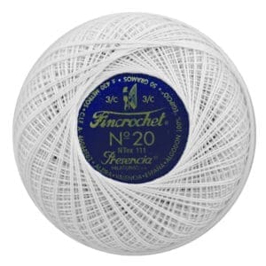 Presencia Fincrochet Size 20 - White, (402 yds), PF20WH